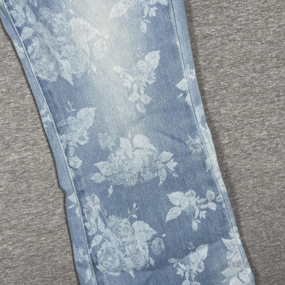 KanCan Jeans Womens 5/26 Blue Floral Flared Mid Rise Denim - Picture 6 of 11